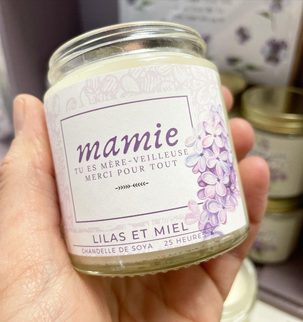 CHANDELLE MÈRE-VEILLEUSE / LILAS & MIEL