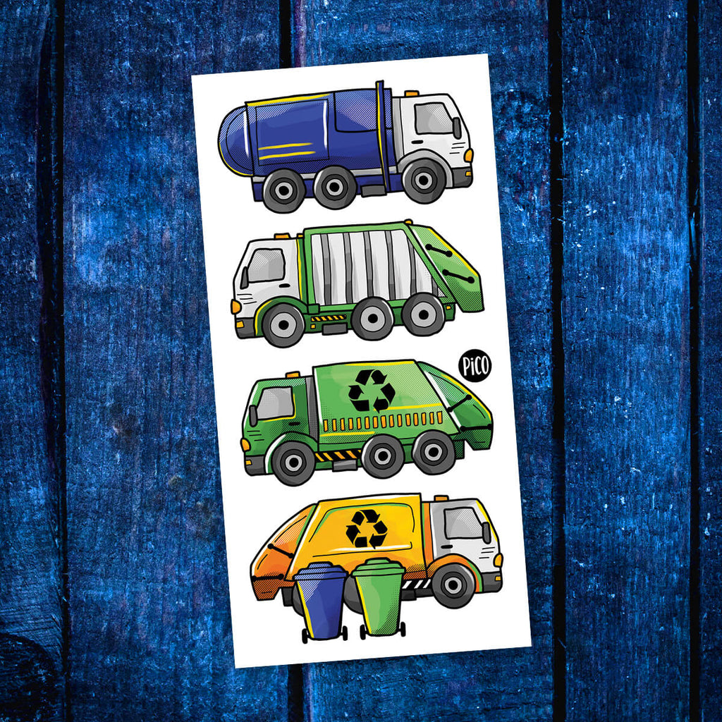 TATTOO TEMPORAIRE - LES CAMIONS DE RECYCLAGE