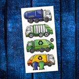 TATTOO TEMPORAIRE - LES CAMIONS DE RECYCLAGE