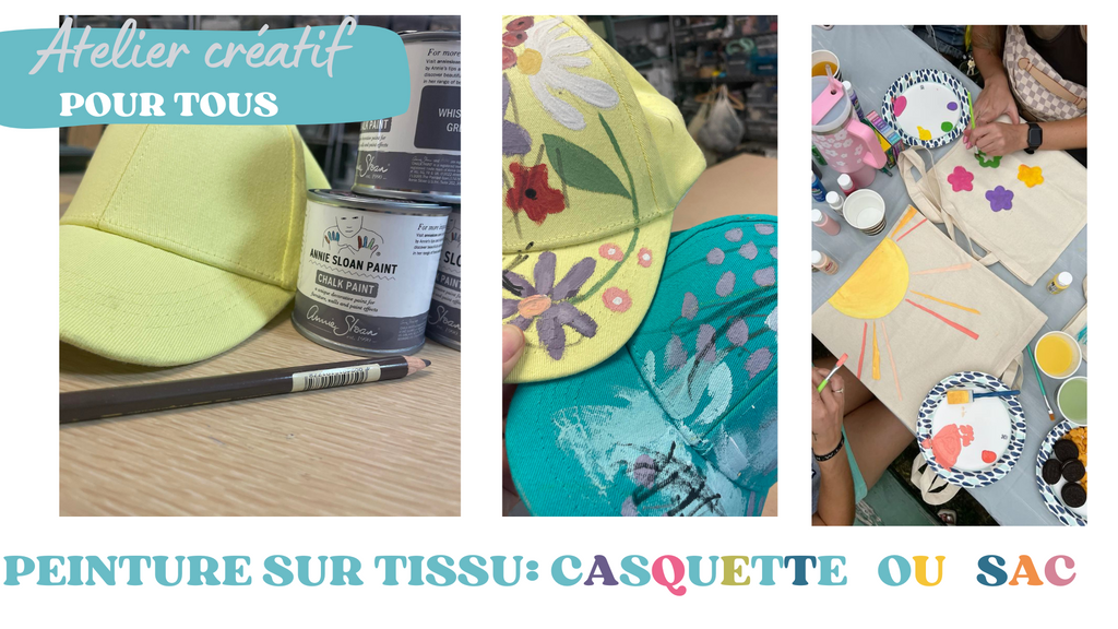 ATELIER CRÉATIF / PEINTURE SUR TISSU :CASQUETTE OU SAC EN COTON