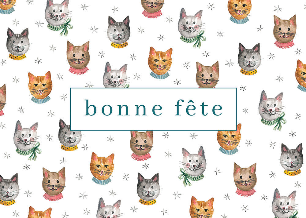 CARTE DE SOUHAIT / BONNE FÊTE CHAT / CHANELLE 4 / STÉPHANIE RENIÈRE