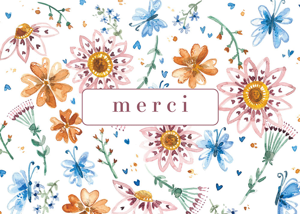 CARTE DE SOUHAIT / MERCI / CLAIRE 03 / STÉPHANIE RENIÈRE