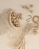 COFFRET CRÉATIF / JARDINIERE POUR PLANTE EN PERLES DE BOIS / BRIN BRUN