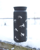 Tasse ISOTHERME - Motif de Mouches à Pêche - 12 onces / RETOUR A LA TERRE