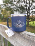 Tasse ISOTHERME À POIGNÉE - PAPILLON DE NUIT - Couleurs variées - 12 onces / RETOUR À LA TERRE
