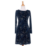 Robe larix / Velours noir, marine et or // Rien ne se perd