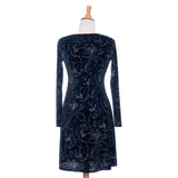 Robe larix / Velours noir, marine et or // Rien ne se perd