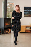 Robe larix / Velours noir, marine et or // Rien ne se perd