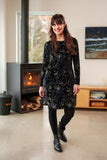 Robe larix / Velours noir, marine et or // Rien ne se perd