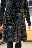 Robe larix / Velours noir, marine et or // Rien ne se perd