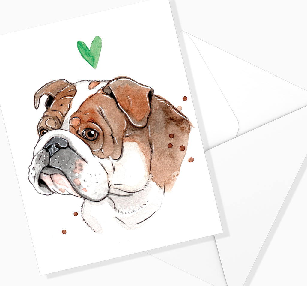 CARTE DE SOUHAIT / Bouledogue Anglais / MARIE-ÈVE ARPIN