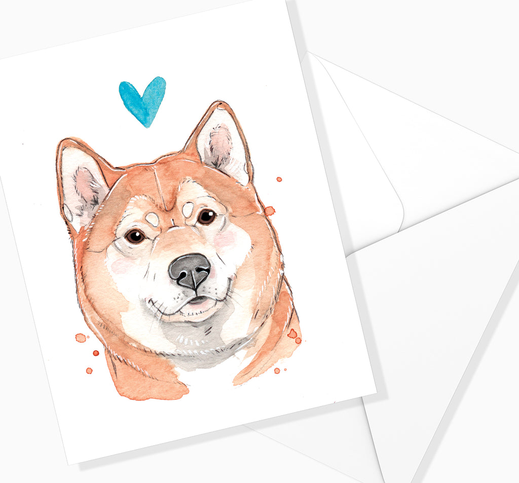 CARTE DE SOUHAIT / Shiba Inu / MARIE-ÈVE ARPIN