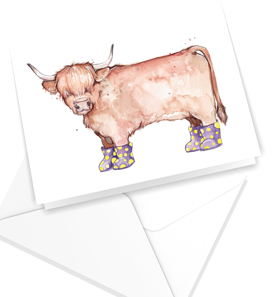CARTE DE SOUHAIT / Vache Highland / MARIE-ÈVE ARPIN