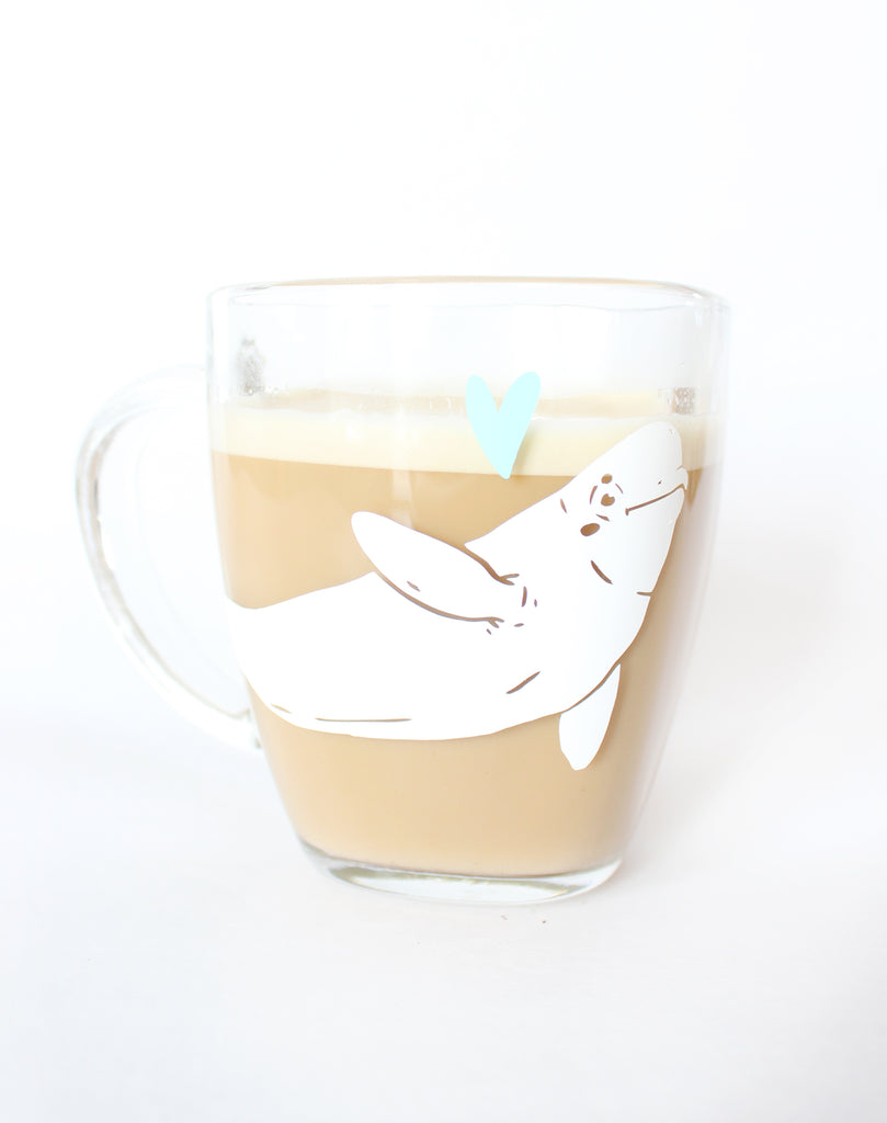 Tasse en Verre - Béluga et Coeur / MARIE-ÈVE ARPIN
