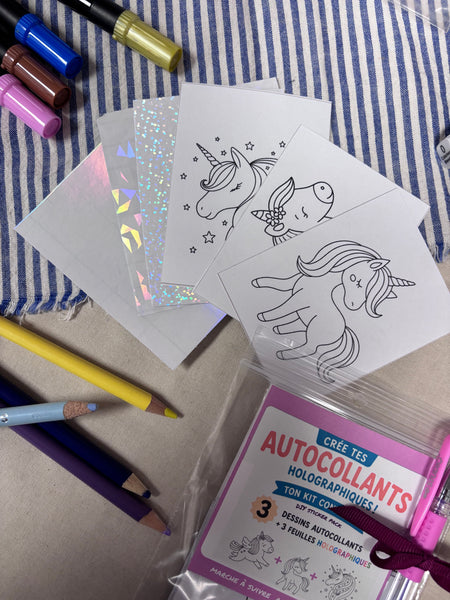 Kit DIY – Crée tes autocollants holographiques ! - Licornes
