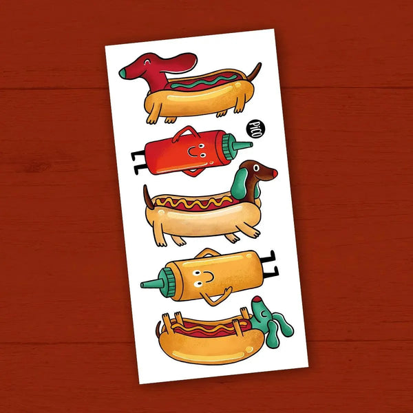 TATOUAGES KETCHUP LE CHIEN SAUCISSE / PICO
