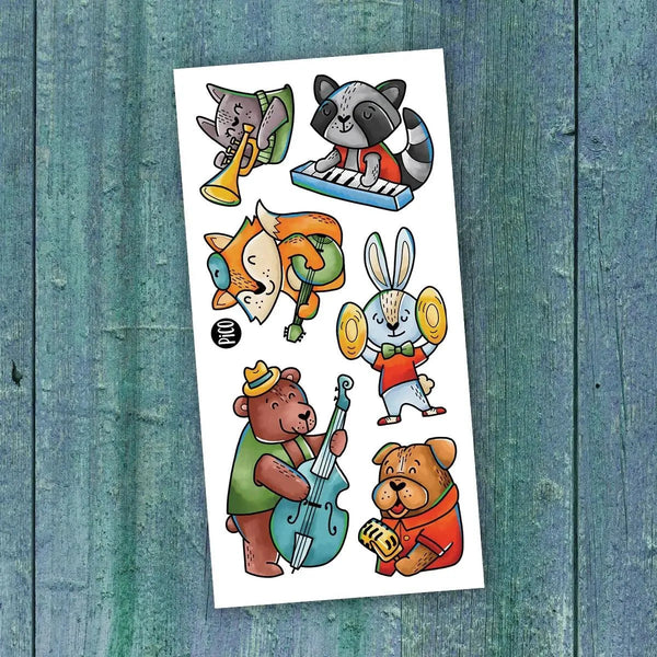 TATOUAGE TEMPORAIRE - LA BANDE MUSICALE D'ANIMAUX