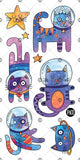 TATOUAGE TEMPORAIRE - LES CHATS DE L'ESPACE