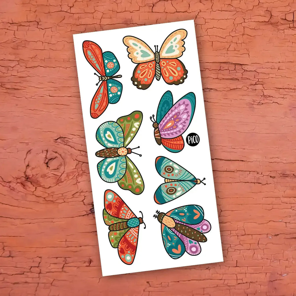 TATOUAGE TEMPORAIRE - LES PAPILLONS COLORÉS