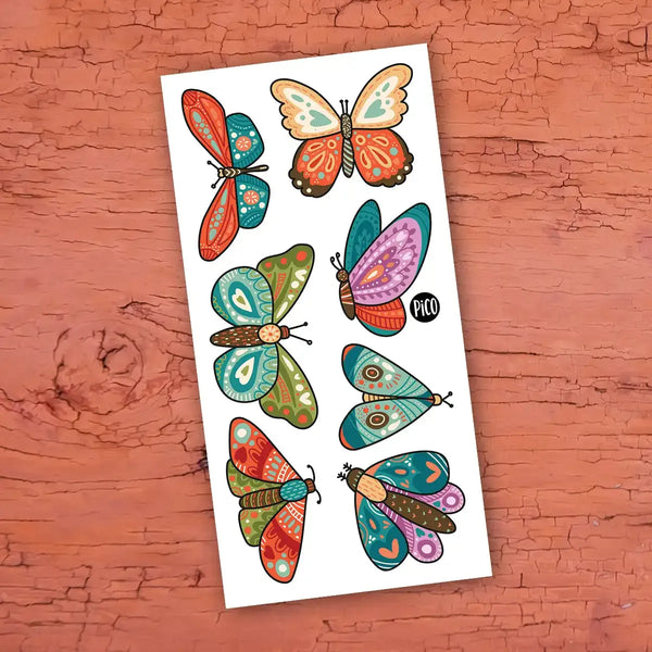 TATOUAGE TEMPORAIRE - LES PAPILLONS COLORÉS