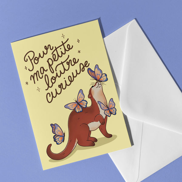CARTE DE SOUHAIT - POUR MA PETITE LOUTRE CURIEUSE ! // FERMETTE ET GRIBOUILLIS