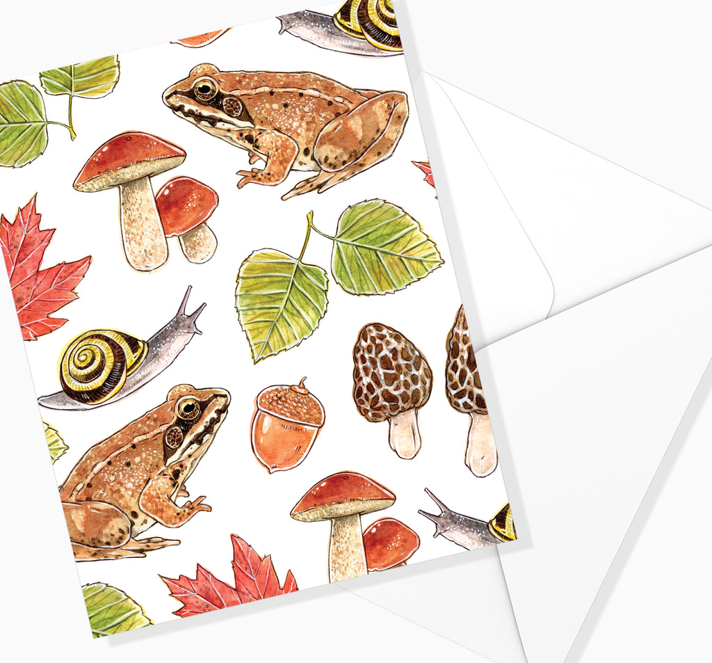 CARTE DE SOUHAIT / Nature D'AUTOMNE - Fond Blanc / MARIE-ÈVE ARPIN