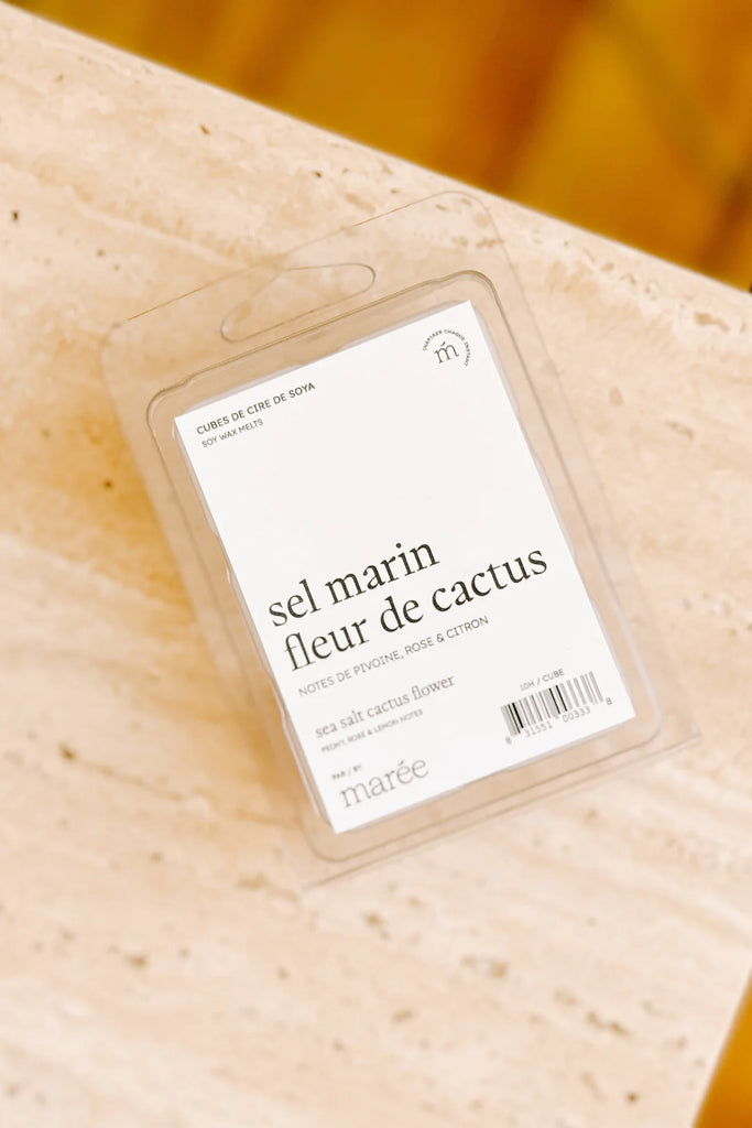 PASTILLES DE CIRE DE SOYA POUR DIFFUSEUR - SEL MARIN ET FLEUR DE CACTUS / MARÉE