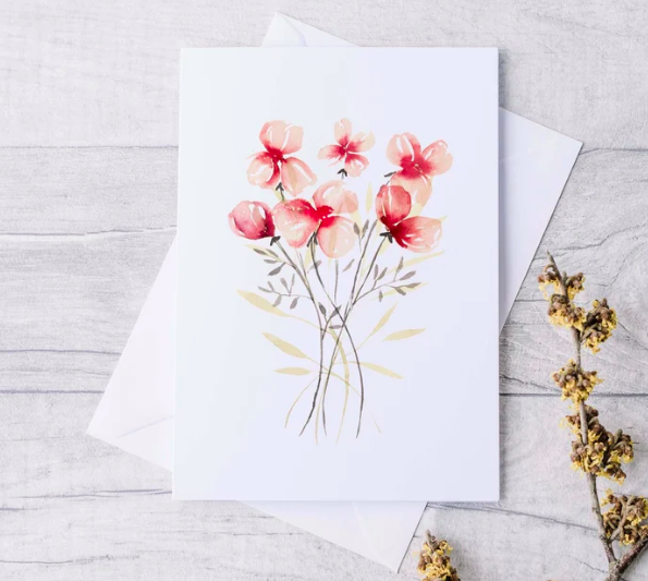 Carte de souhait BOUQUET DOUX - L'ATELIER DE MORGANE
