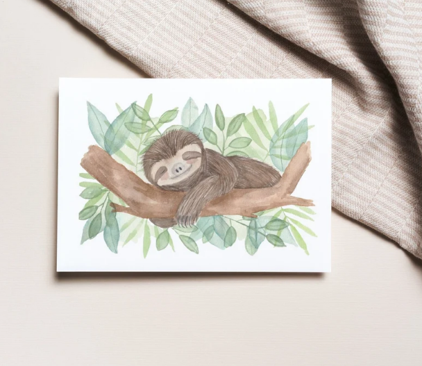 Carte de souhait PARESSEUX - L'ATELIER DE MORGANE