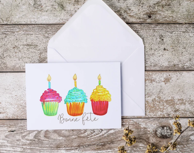Carte de souhait CUPCAKES - L'ATELIER DE MORGANE
