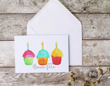 Carte de souhait CUPCAKES - L'ATELIER DE MORGANE