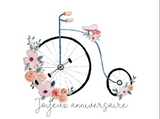 Carte de souhait BICYCLETTES - L'ATELIER DE MORGANE