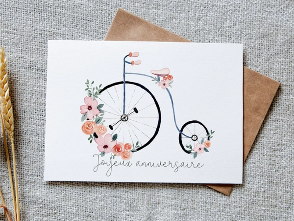 Carte de souhait BICYCLETTES - L'ATELIER DE MORGANE
