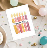 Carte de souhait CHANDELLES DE FÊTE - L'ATELIER DE MORGANE