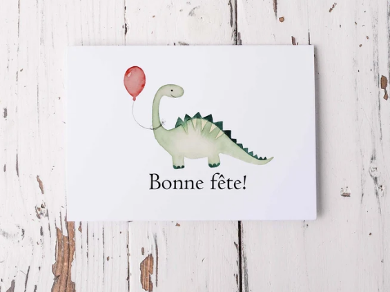 Carte de souhait DINOSAURE - L'ATELIER DE MORGANE