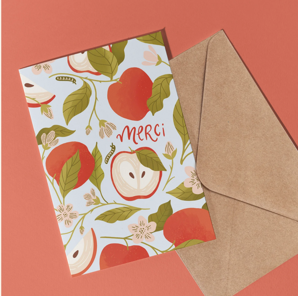 CARTE DE SOUHAIT - POMMIER EN FLEUR, MERCI! // FERMETTE ET GRIBOUILLIS