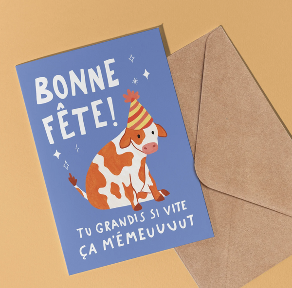 CARTE DE SOUHAITE - BONNE FÊTE, ÇA M'ÉMEUUUUT ! // FERMETTE ET GRIBOUILLIS
