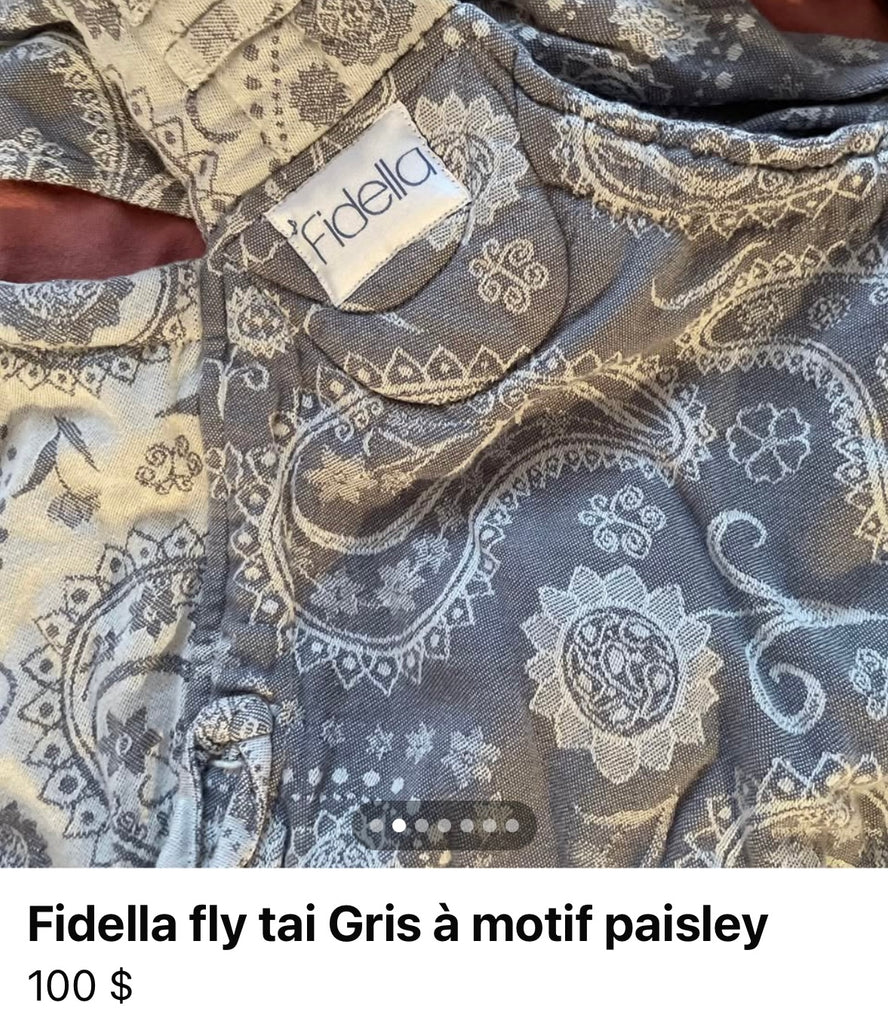 Fidella fly tai à motif gris Paisley avec livraison colis
