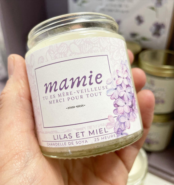 CHANDELLE MÈRE-VEILLEUSE  / LILAS & MIEL