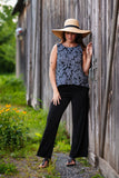 Camisole Swing - Feuillage noir et blanc // Rien ne se perd