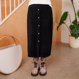 Jupe 7/8 pruche / Corduroy noir // Rien ne se perd