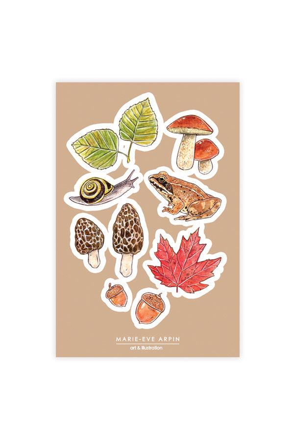 FEUILLE D'AUTOCOLLANT - 4 x 6 pouces - Nature d'AUTOMNE / MARIE-ÈVE ARPIN