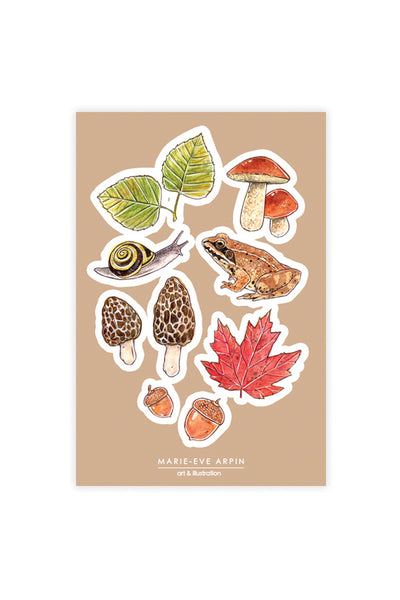 FEUILLE D'AUTOCOLLANT - 4 x 6 pouces - Nature d'AUTOMNE / MARIE-ÈVE ARPIN