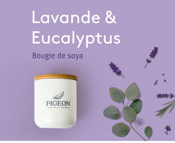 BOUGIE LAVANDE EUCALYPTUS /  PIGEON